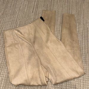 ZARA. Tan suede leggings